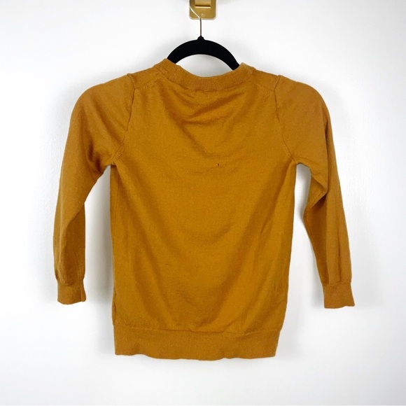 J. Crew Cognac Tan Wool Crew Neck Sweater w. 3/4 Sleeves | Size S - Picture 6 of 8